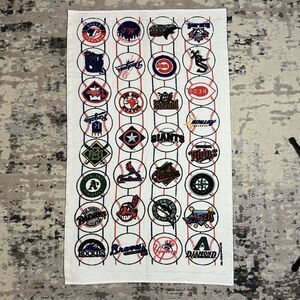 Vintage Jay Franco 90s MLB Team Logos Mascot Graphic Beach Towel Cotton 24”x39”